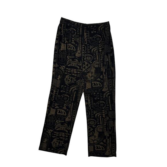 CHICOS TRAVELERS *NEW* No Tummy Print Pants in Tempo Dance Black Size XL (3) - Picture 1 of 7